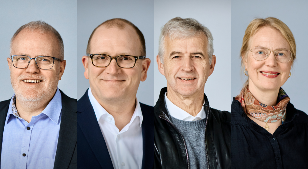 Collage af billeder af de fire kandidater til bispevalget i Fyens stift i 2022